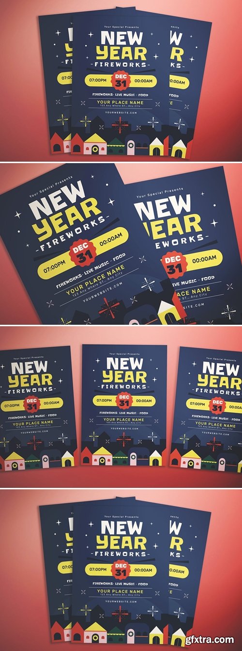 New Year Fireworks Flyer