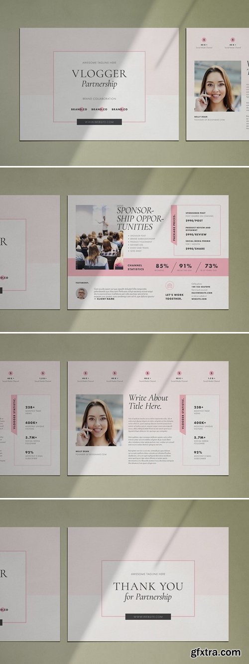 Business Proposal Layout with Pink Accents