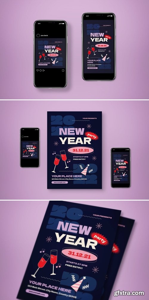 New Year Flyer Set