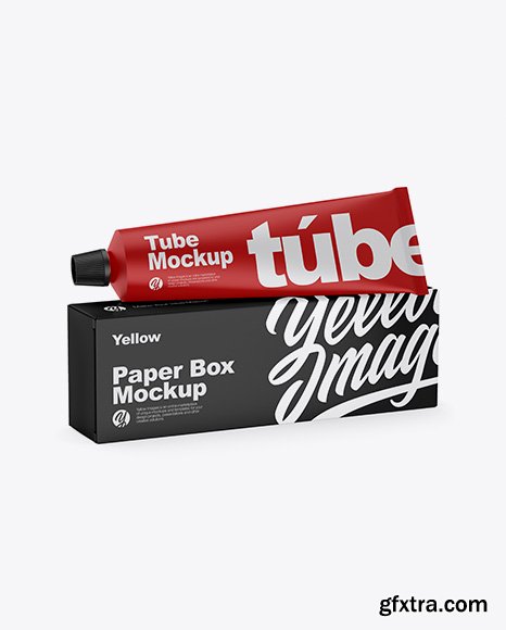 Paper Box w/ Matte Tube Mockup 36803