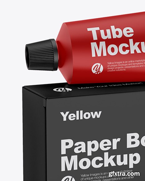 Paper Box w/ Matte Tube Mockup 36803