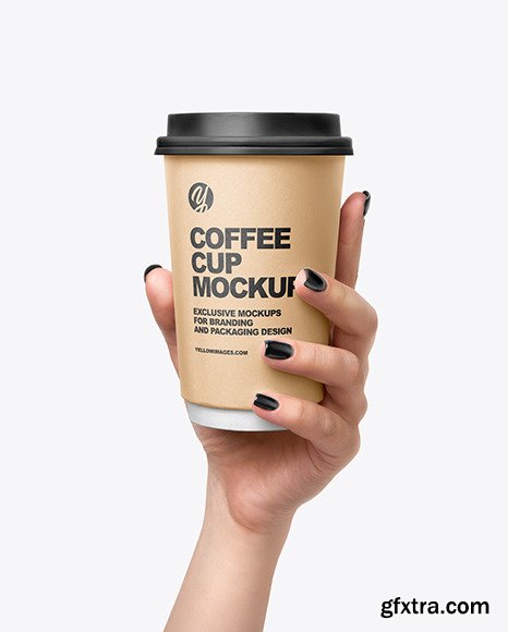 Coffee Cup in a Hand Mockup 56737