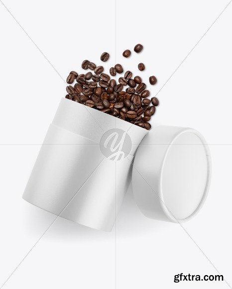 Glossy Paper Tube W/ Coffee Mockup 61864