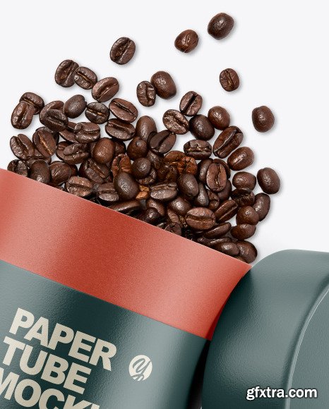 Glossy Paper Tube W/ Coffee Mockup 61864