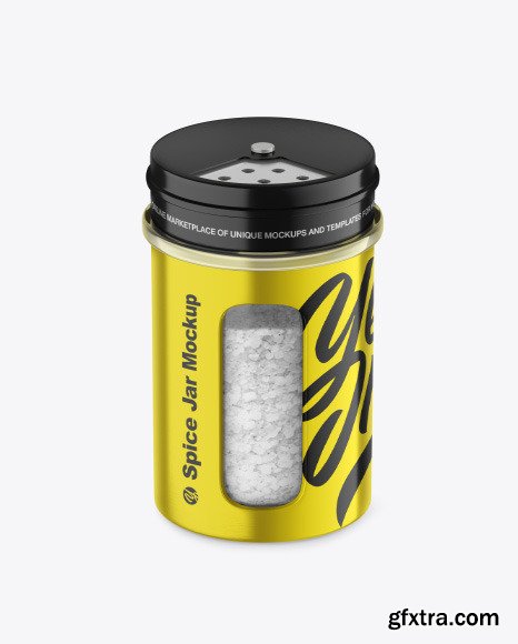 Metallic Spice Jar w/ Salt Mockup 89414