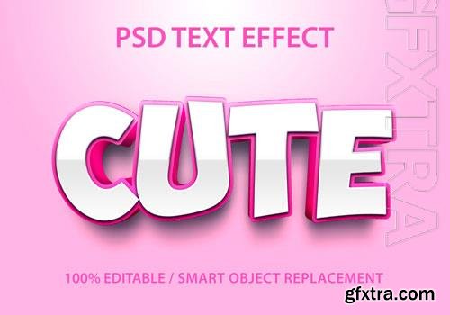 Editable text effect cute design psd