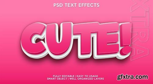 Cute text effect modern psd