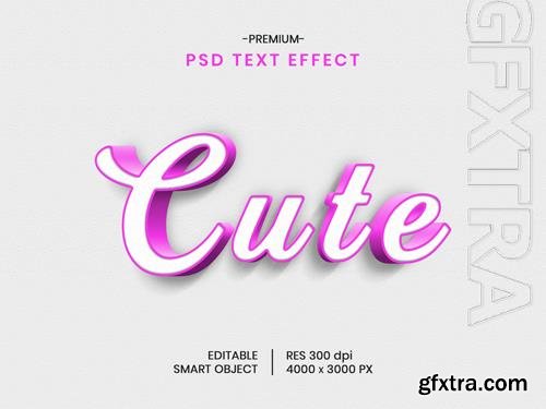 Cute 3d text effect psd