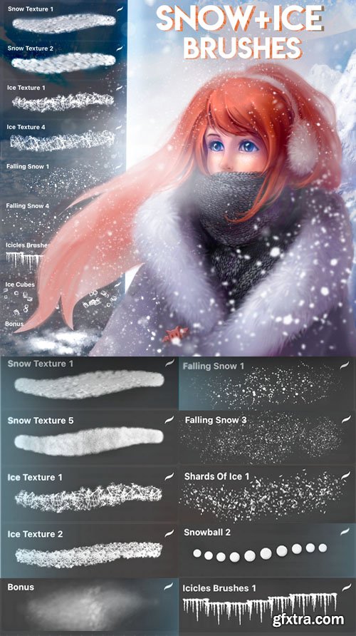 Snow + Ice Brushes Pack for Procreate