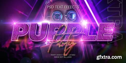 Purple party text effect psd