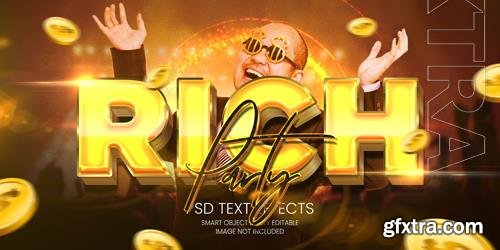 Rich party text effect psd