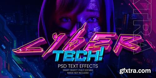 Cyber tech text effect psd