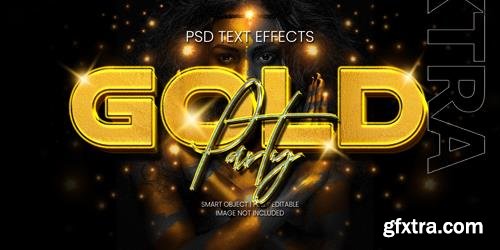 Gold party text effect psd