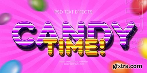 Candy time text effect psd