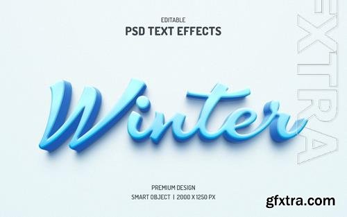 Winter text effect editable cold text style psd