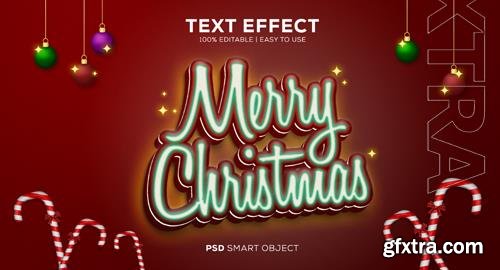 Neon christmas psd text