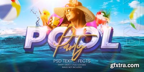 Pool party text effect psd