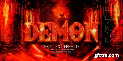 Demon text effect psd