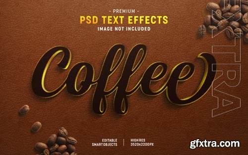 Coffee text effect generator psd