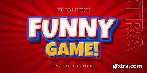 Funny game 3d text effect psd