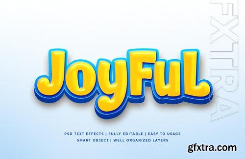 Joyful cartoon 3d text style effect psd