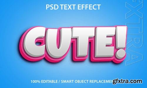 Editable text effect cute premium psd design