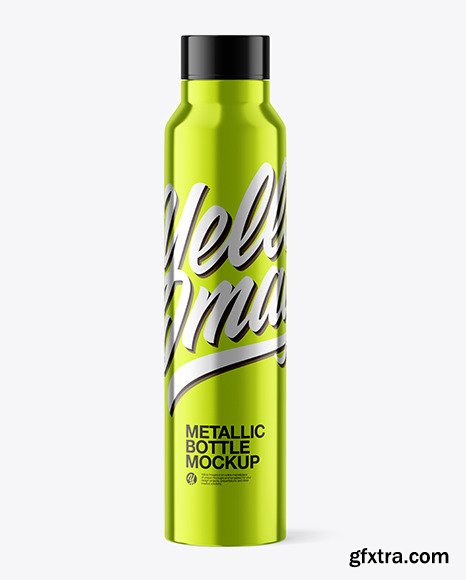 Glossy Metallic Thermo Water Bottle Mockup 89594