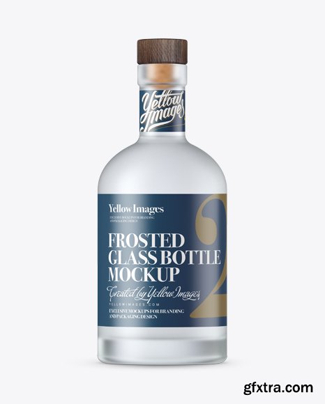 Frosted Glass Oslo Plate Bottle Mockup 12405