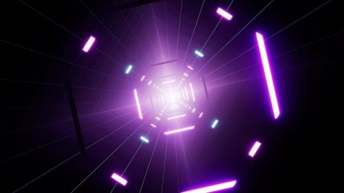 Videohive - Glowing Purple Glow Stick Light in the Rotating Tunnel VJ Loop - 35081353 - 35081353