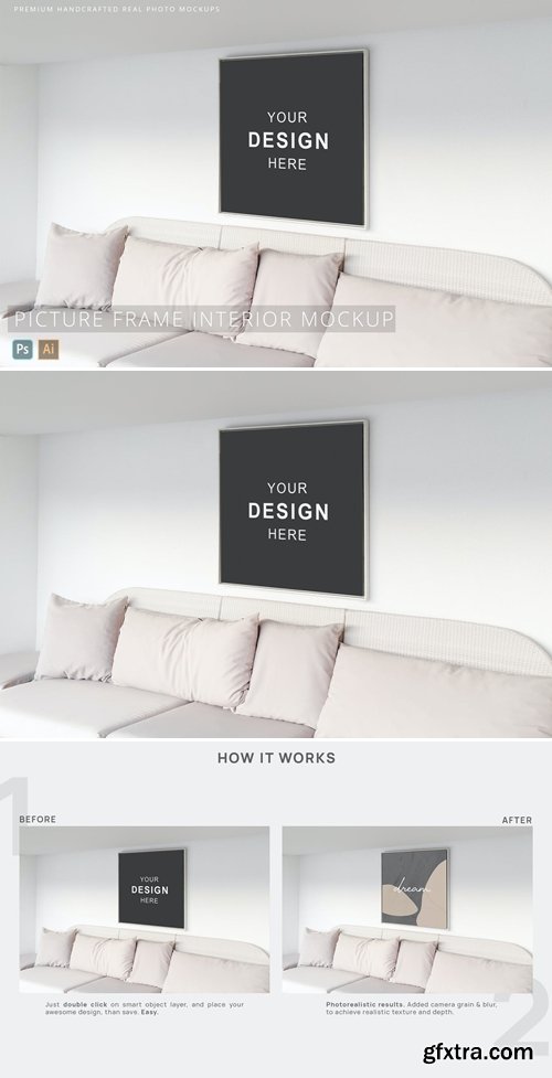 Picture Frame Minimalistic Interior Mockup