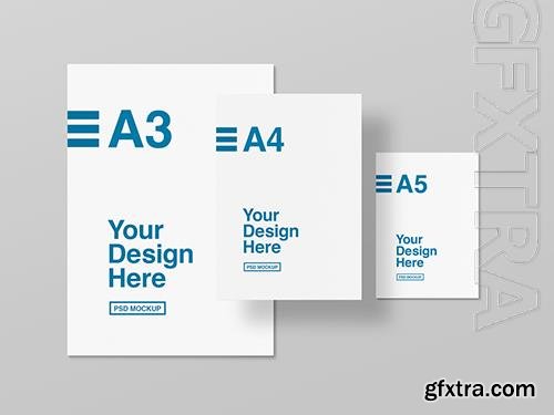 Three Sizes of Paper Mockup 243943725