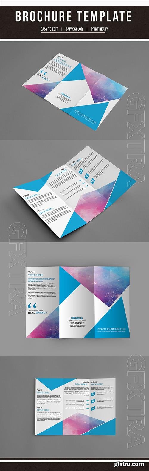 Business Brochure Layout with Triangular Design Elements 199626756