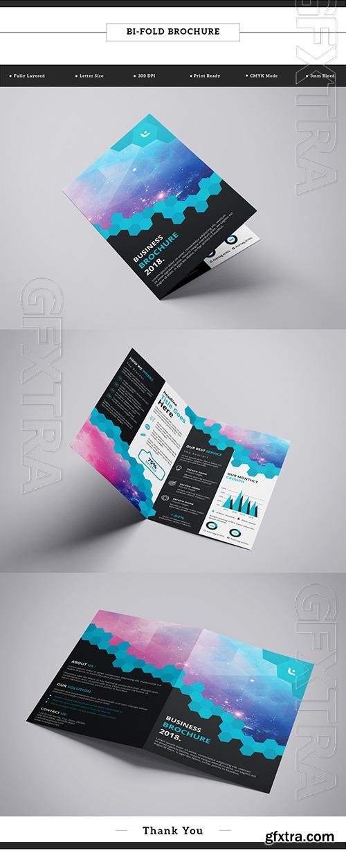 Business Brochure Layout with Hexagonal Design Element 1