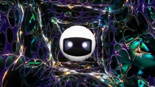 Videohive - Vj Loop Is A Fun Robot Scout In The Tunnel 02 - 35084324 - 35084324