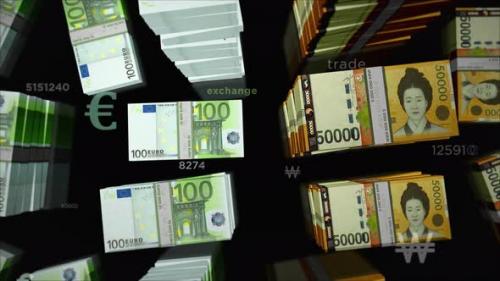 Videohive - Euro and South Korea Won money exchange loop - 35085206 - 35085206