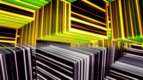 Videohive - Half colorful and half monochrome abstraction with many cube figures - 35095780 - 35095780