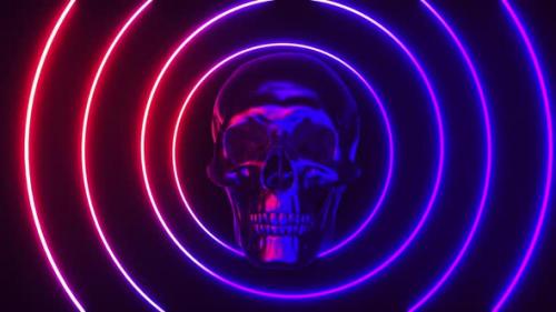 Videohive - Glowing Metal Skull - 35096651 - 35096651