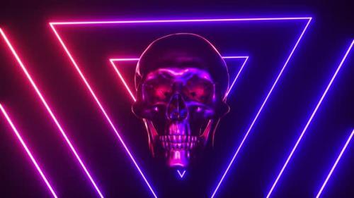 Videohive - Glowing Neon Skull - 35096689 - 35096689