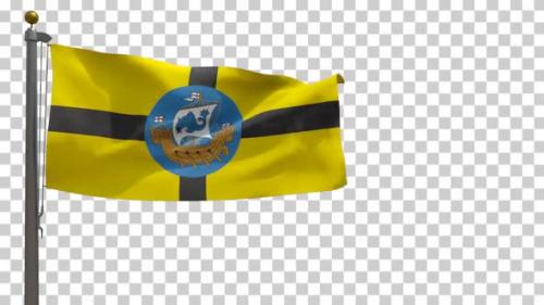 Videohive - Wellington City Flag (New Zealand) on Flagpole with Alpha Channel - 4K - 35096954 - 35096954