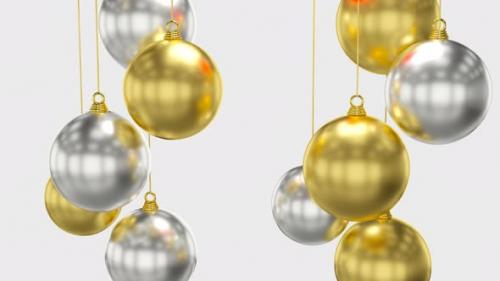 Videohive - 3D Looped Spinning Christmas Balls In 4K - 35098299 - 35098299