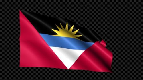 Videohive - Antigua And Barbuda Flag Blowing In The Wind - 35099614 - 35099614