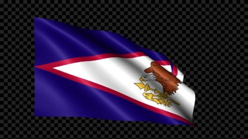 Videohive - American Samoa Flag Blowing In The Wind - 35099615 - 35099615