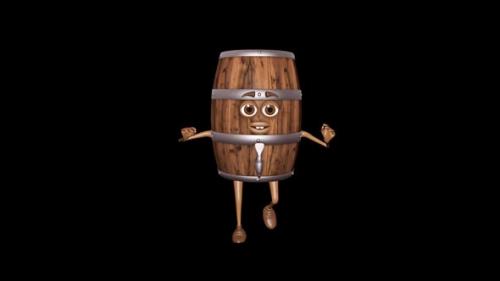 Videohive - Wooden Barrel Dancing Loop On Alpha Channel - 35100538 - 35100538