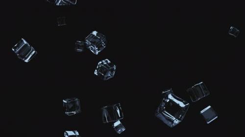 Videohive - Abstract motion of cubes of ice on a transparent background. - 35102287 - 35102287