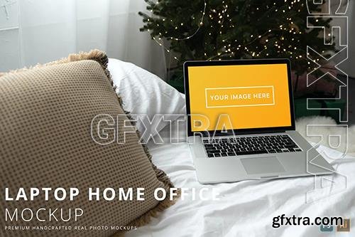 MacBook Pro Cozy Home Office Christmas Mockup GUJPC4B