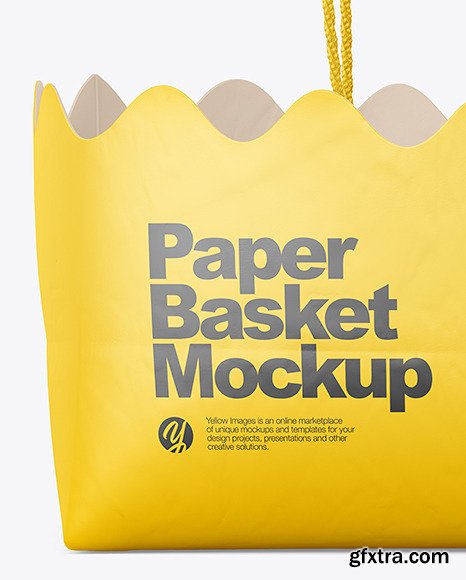 Matte Paper Basket with Handles Mockup 89172