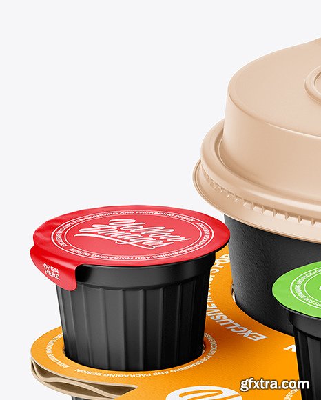 Paper Coffe Cup in Cardboard Holder Mockup 89215