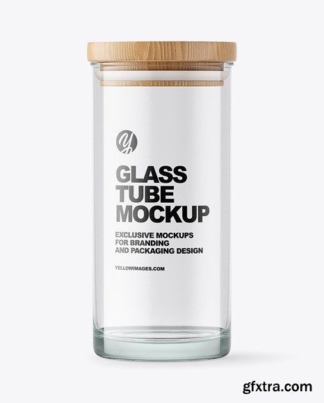 Glass Tube with Wooden Cap Mockup 89131