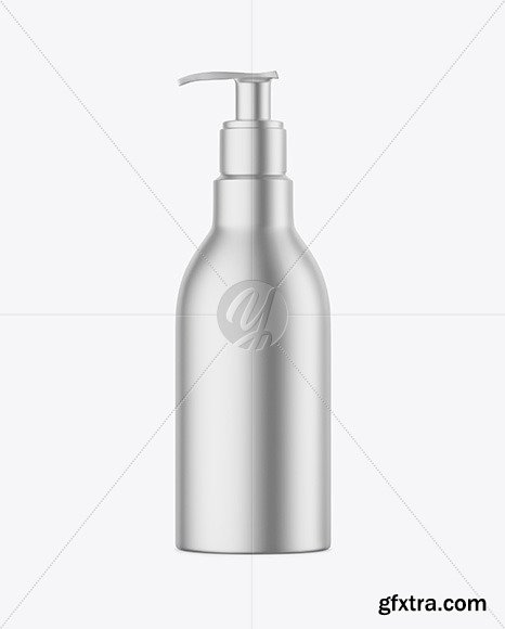 Matte Metallic Bottle with Pump Mockup 89023