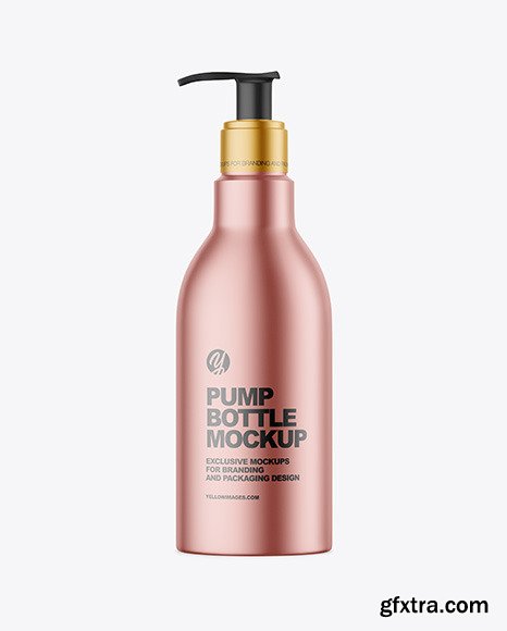 Matte Metallic Bottle with Pump Mockup 89023